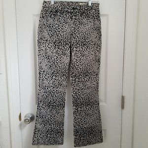 NWT Rag & Bone Hana Grey Velvet Cheetah Print Crop Flare Jeans SZ 25
